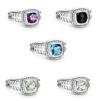   Bague en pierre à quatre faces, style européen et américain, perles vintage Tren