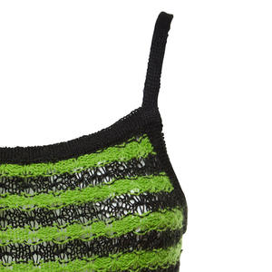 Vestido corto de ganchillo hecho a mano para mujer, diseño personalizado Sexy y encantador de fábrica, tela de gasa con cuello Mandarín de lino a rayas Vintage - Product Image 5