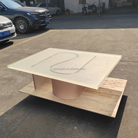 Nouvelle arrivée Table basse en acrylique gris mat de luxe légère à usage domestique Table d'angle en acrylique au design moderne
