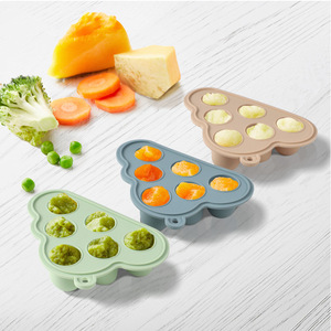 Food Grade Reusable Flexible Silicone Ice <b>Cube</b> Tray with Fruit Feeder BPA Free Eco-Friendly Custom Logo for 0-12 Months Baby - Product Image 3