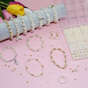 Vente chaude haute brillance Abs perle ensemble avec trou <span class=keywords><strong>Kit</strong></span> de fabrication de <span class=keywords><strong>bijoux</strong></span> <span class=keywords><strong>pour</strong></span> collier à <span class=keywords><strong>faire</strong></span> soi-même Bracelet boucle d'oreille artisanat cadeau - Product Image 2