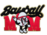 Patch en sequins brillants de grande taille personnalisé avec des lettres de dessin animé, pour le jour du match, baseball, football, chenille, à repasser sur les vêtements