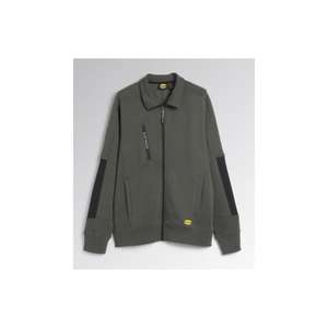 Diadora เสื้อสเวตเตอร์ขนแกะสีเขียวขนแกะสีเขียวพร้อมซิปแบบเต็ม702.175943-70166/ลิตรพร้อมตัวสอดสีดำบนแขนเสื้อ - Product Image 1