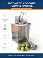 Nouvelle machine à fendre les noix de coco vertes, coupeuse électrique, extracteur de jus, moteur robuste, haute efficacité, capacité de 500 kg, restaurants, magasins d'alimentation