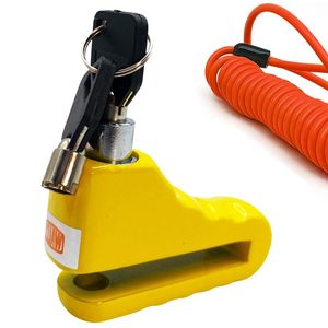 Motorcycle Disc <b>Lock</b> Metal 120cm Orange Memory <b>Cable</b> Automatic Closure Bicycle Security - Product Image 1