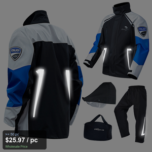 Oxford Motorcycle Rain Suit Men <strong>Waterproof</strong> Reflective Separable Jacket Pants <strong>Set</strong> for Night Riding Delivery - Product Image 2