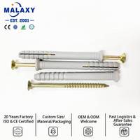 MALAXY Fournisseur de vis d'expansion en plastique, cheville murale en nylon PA6, taille personnalisée, fixation norme DIN pour briques et blocs, bouchon mural en plastique