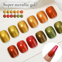 Gel Métallique Super Brillant Effet 3D – Vernis Liquide Effet Miroir Chrome Or, Argent, Or Rose, Marbre Métallique