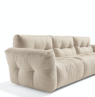 Canapé modulaire d'appartement trois places de luxe en tissu nuage, style français, moderne et simple, design droit, avec rembourrage en éponge de mouton