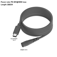 Vente en gros personnalisé 0.5/2/3/5/10 mètres PD 20V 100W USB C à DC 5521 prise femelle câble de charge de remplacement pour Starlink Mini