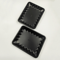 Barquette en plastique noir jetable, recyclable, pour l'emballage des aliments frais, pour supermarchés, bœuf, steak, poisson, volaille