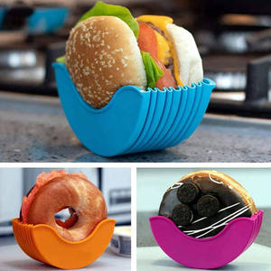 Tempat Hamburger Dapat Ditarik Kotak Penyimpan Hamburger Rak Klip <span class=keywords><strong>Burger</strong></span> Sandwich Silikon Dapat Dicuci untuk Kentang Goreng dan Hamburger - Product Image 4