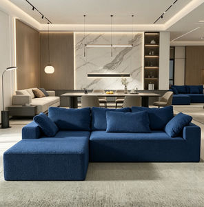 Canapé modulaire sectionnel moderne en tissu, design nuage, sans structure, en forme de L, pour salon - Product Image 2