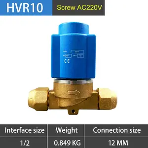 HVR10 1/2 "AC220V SAE Vanne électromagnétique de réfrigération à membrane à vis