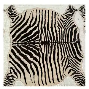 zebra design cowhide plush fabric carpet fabric screen printing pile fabric