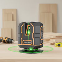 Mini niveau laser haute précision 360 degrés 5 lignes Lumière verte infrarouge Instrument de marquage pour la pose de carreaux de céramique Finition intérieure