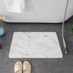 Alfombra de Baño de Tierra de Diatomeas Rectangular, Color Blanco Mármol, Absorbente, Antideslizante, de Secado Rápido, Diseño Minimalista - Product Image 3