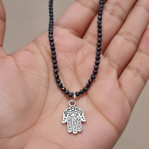 2.50MM Round Cut <b>Moissanite</b> <b>Bracelet</b> | Black <b>Moissanite</b> Round Beads With Charm | - Product Image 1