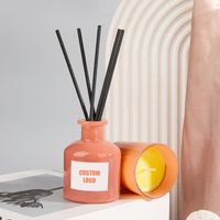 Ensembles de diffuseurs à bâtonnets et bougies parfumées en gros pour la maison, diffuseur en bouteille de verre et coffret cadeau bougie parfumée