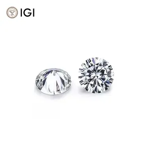 CVD HPHT IGI Report Lab Created Diamond Loose Diamond 5.23 D VS1 Idealcut Round Shape Lab Grown Diamond For Ring