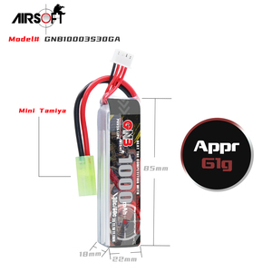 GNB GAONENG 1000MAH 3S 11.1V 30C 60C RC LiPo แบตเตอรี่ AirSoft Mini Tamiya Connector - Product Image 2
