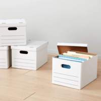 Caja de Cartón Corrugado Blanca de Alta Calidad para Archivos A4, Cajas de Embalaje para Documentos con Tapa y Asa