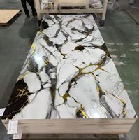 Panneau mural anti-rayures résistant aux UV, feuille de marbre brillante, imperméable, résistant à l'humidité, décoratif, durable, revêtement moderne de luxe pour hôtel