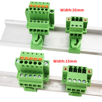 Bloc de bornes certifié CE 3,81 mm pour rail DIN, avec connecteur à bride et fiche à ressort mâle-femelle, sans soudure, en ligne, pour rail 35/15 mm