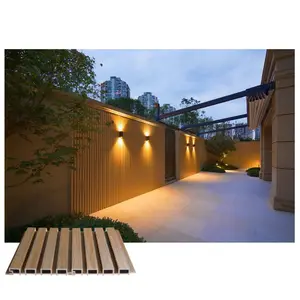 Factory Outdoor Decor Wood Plastic Composite PVC Coating Cladding Fluted Wall Board WPC Exterior Wall Panel