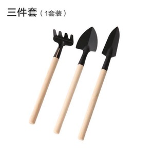 Mini Gardening Tool Set With Wooden Handles Three Piece For Home Garden Planting And Flower Care Lightweight Metal Tools - Product Image 4