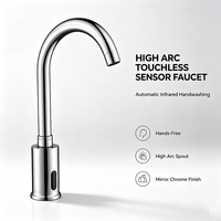 Robinet de lavabo automatique sans contact à col de cygne moderne, avec capteur, disponible en OEM pour la rénovation des salles de bain d'hôtel