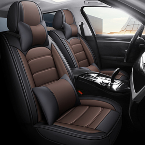 Housse de siège de <span class=keywords><strong>voiture</strong></span> universelle en cuir PU Nappa de haute qualité et durable pour cinq places, ensemble complet - Product Image 4