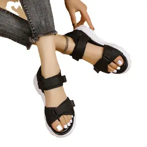 Sandalias planas deslizantes personalizadas, zapatos para niñas, zapatillas populares, sandalias informales a la moda para mujer, sandalias femeninas para mujer