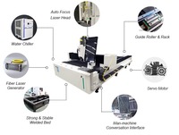 Macchina da taglio laser a fibra CNC a 3 assi raffreddata ad acqua YiHai 3015 da 3000W ad alta produttività, supporta DXF/DST per lamiere metalliche e ottone
