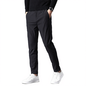 Pantalon décontracté pour homme, taille plus, coupe slim, taille élastique, polyester - Product Image 4