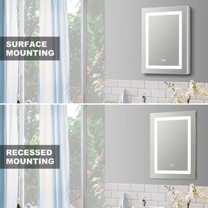 <span class=keywords><strong>Armoire</strong></span> à pharmacie éclairée <span class=keywords><strong>avec</strong></span> <span class=keywords><strong>prise</strong></span> <span class=keywords><strong>de</strong></span> courant 20x26 pouces <span class=keywords><strong>Armoire</strong></span> à pharmacie encastrée ou en surface pour salle <span class=keywords><strong>de</strong></span> bain <span class=keywords><strong>avec</strong></span> miroir <span class=keywords><strong>et</strong></span> lumières - Product Image 6