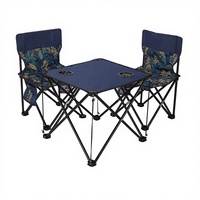 Ensemble table et chaises pliantes en tissu Oxford avec structure en tube de fer, capacité de charge 80 kg, pour le camping