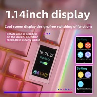 AULA S75Pro Keyboard Gaming Tri Mode RGB Struktur Gasket Nirkabel Mekanik Hot-swappable 4000mAh Layar Aksesoris PC Gamer