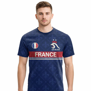 Maillot <span class=keywords><strong>de</strong></span> l'<span class=keywords><strong>équipe</strong></span> nationale <span class=keywords><strong>de</strong></span> football <span class=keywords><strong>de</strong></span> <span class=keywords><strong>France</strong></span> 2026 LES BLEUS – Maillot <span class=keywords><strong>de</strong></span> sublimation essentiel pour les supporters français – <span class=keywords><strong>T</strong></span>-<span class=keywords><strong>shirt</strong></span> <span class=keywords><strong>de</strong></span> sport décontracté à col rond pour homme - Product Image 3