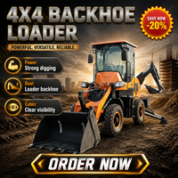 Pengiriman Gratis Euro5 CE EPA Backhoe Loader Excavator Traktor Backhoe Kecil Excavator 4wd Retroexcavadora Mini Backhoe Loader