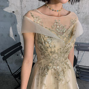 ドレスドレスドレスエレガントな女性ノースリーブスパンコールイブニングドレスパーティー - Product Image 6