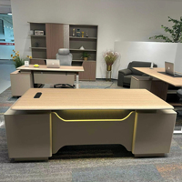 Bureau de direction écologique haut de gamme en forme de L avec rangement Poste de travail de bureau moderne en bois pour