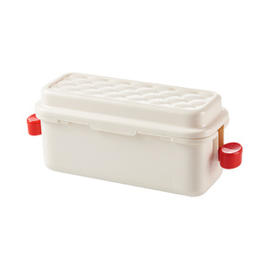 Ice Cube Mold Rectangle Plastic Lid With Press Type For Refrigerator Storage Family Party Use White And Green - Product Image 5