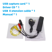 Nouvelle carte de capture vidéo USB2.0 1080p pour diffusion en direct - Convertisseur TV/VHS vers ordinateur portable/appareil photo pour Windows 7/8/10 avec câble USB