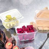Sunzza En gros Boîte de conditionnement en plastique PE transparente, de qualité alimentaire, jetable, à paroi mince, pour bonbons, aliments secs et coupés frais, à emporter