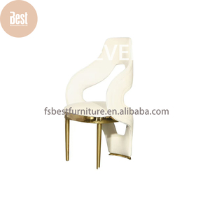 Fauteuil d'appoint moderne en velours incurvé avec pieds en métal doré, siège design rembourré de <span class=keywords><strong>luxe</strong></span> pour salle à manger et salon d'hôtel - Product Image 3