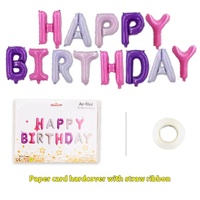Ensemble de ballons en aluminium de 16 pouces « Joyeux Anniversaire » avec lettres anglaises pour fête d'enfants et premier anniversaire de bébé