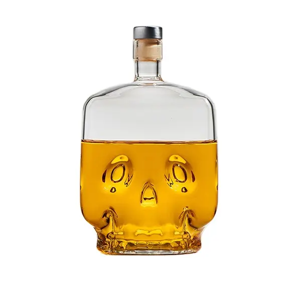 Recyclebare Boetiek Creatieve Hoge Borosilicaat Glazen Fles Skelet Platte Schedel Whiskyfles Halloween Feest Drinkdrank