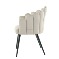 Chaise de salle à manger moderne en velours rose clair, élégante, style nordique, avec dossier rembourré, accoudoirs, hauteur réglable et pieds en fer dorés