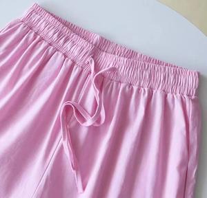 Abbigliamento donna autunno 2025 personalizzato manica lunga italiana Plus Size 2 pantaloni larghi abiti due pezzi camicette set di lino donna - Product Image 6